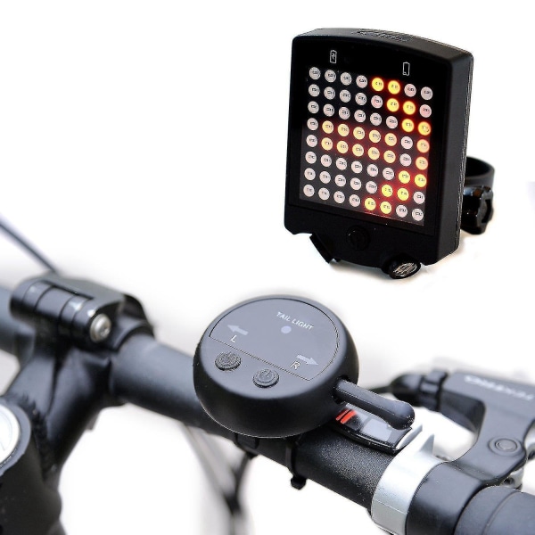 64 LED trådlös fjärrkontroll Laser Cykel Bakljus Cykel Blinkers Säkerhetsvarningsljus