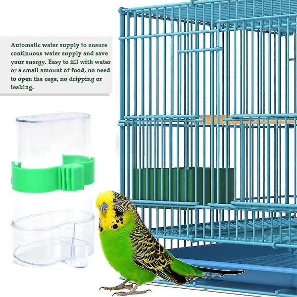 Fågelbur Vattenautomat Fågelautomatisk matningsenhet Husdjursmatare Dispens skål Lämplig 2 st