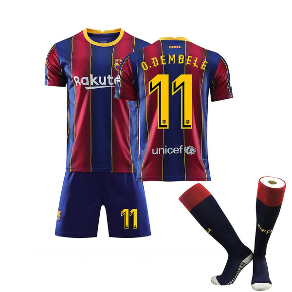 Vuxen O.dembele#11 Barcelona fotboll 2021 hemtröja T-shirt set M(170-175CM)