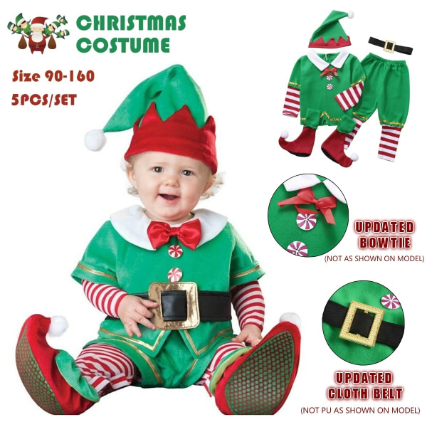 Baby Boys Girls Halloween juldräkt Cosplay Customes red 130 (For height 126-135cm) green 130 (For height 126-135cm)