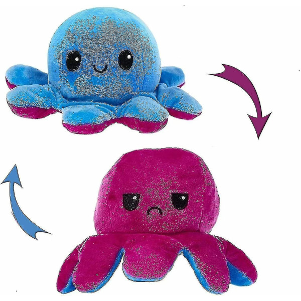 40 cm Jätte Vändbar bläckfisk Gosedjur Vändbar Happy Sad Octopus Plyschleksak Dark Blue Rose Red Dark Blue Rose Red