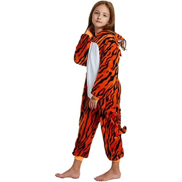 Fleece barn tiger onesie pyjamas jul halloween djur cosplay pyjamas kostym Tiger 140 yards