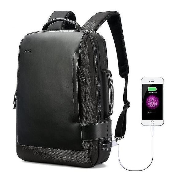 Bopai 751-006631 Business Fashion ryggsäck för bärbar dator som andas med stor kapacitet med extern USB