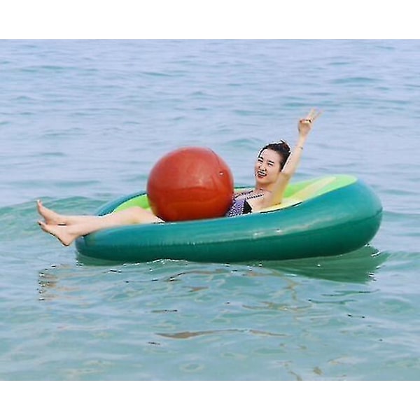 Uppblåsbar Avocado Pool Float Floatie med boll, festleksaker för barn Vuxna (160 X 125 X 36 Cm)