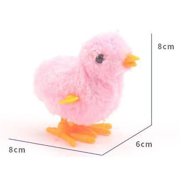 4 delar Fuzzy Chick Hopping Wind Up Toy Clockwork Chicken Slitstark och användbar