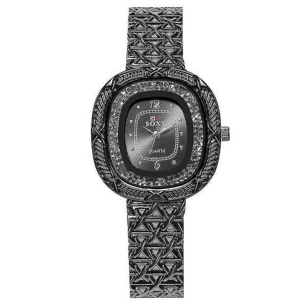 SOXY 0126 Oval Urtavla Crystal Dam Watch Vattentät Elegant Design Quartz