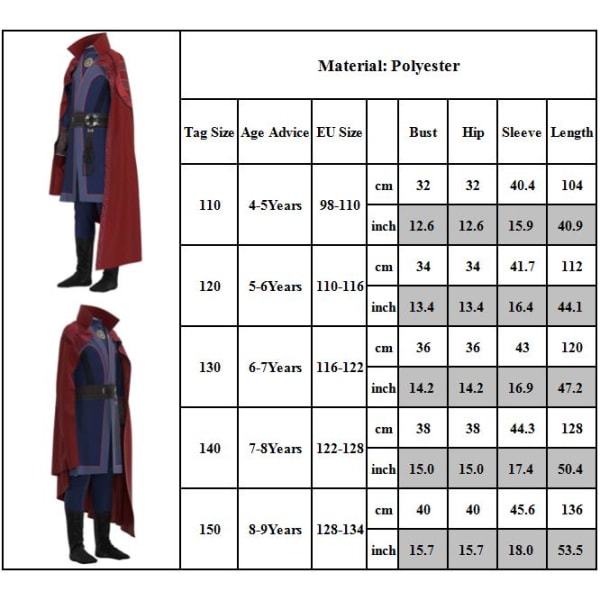 Dr.Strange Stephen Halloween Costume Party Facny Dress Cosplay 140 150