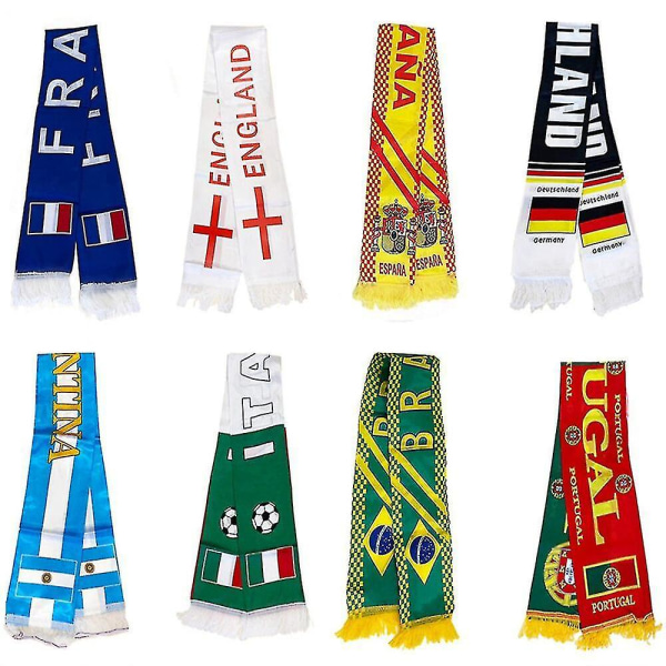 Tyskland, Italien, England, Spanien, Brasilien, Frankrike, Satin Polyester World Fan Scarves Sxwc01