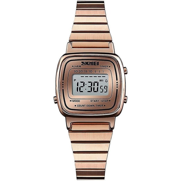 Dam Klassisk Enkel Petite Elektronisk Quartz Watch Rostfritt Stål Fyrkantig Slim Led Watch Digital