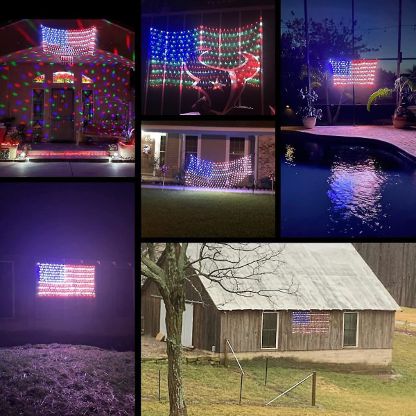 420 Led American Advanced Flag String Lights, vattentät Led Flag Net Light of the United States (pl