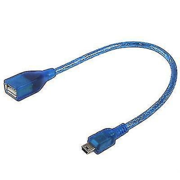 Mini 5-stifts USB till USB 2.0 AF OTG-adapterkabel, längd: 22 cm (blå)