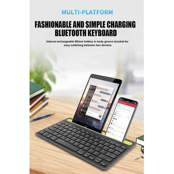 Qwert Wireless Dual Connect iPad Bluetooth tangentbord PC Laptop-tangentbord Pekplatta