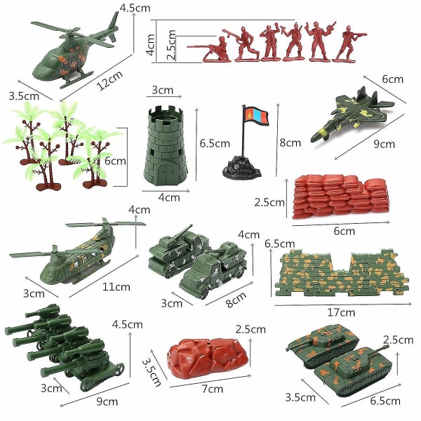 270st Militärmodell Lekset Leksak Soldater Armé Män Figurer & Tillbehör Leksak