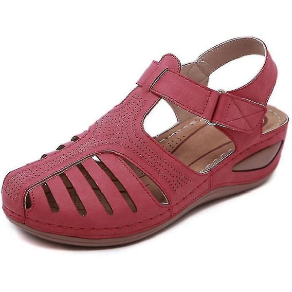 Ortopediska sandaler för kvinnor Comfy Chic Slope Kilplattform Krok och loop Gladiator Outdoor Summer Sl