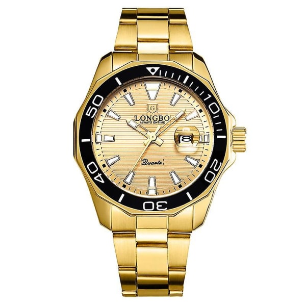 LONGBO 80512 Polygon Urtavla Enkel Full Steel Herr Lysande Display Quartz Watch