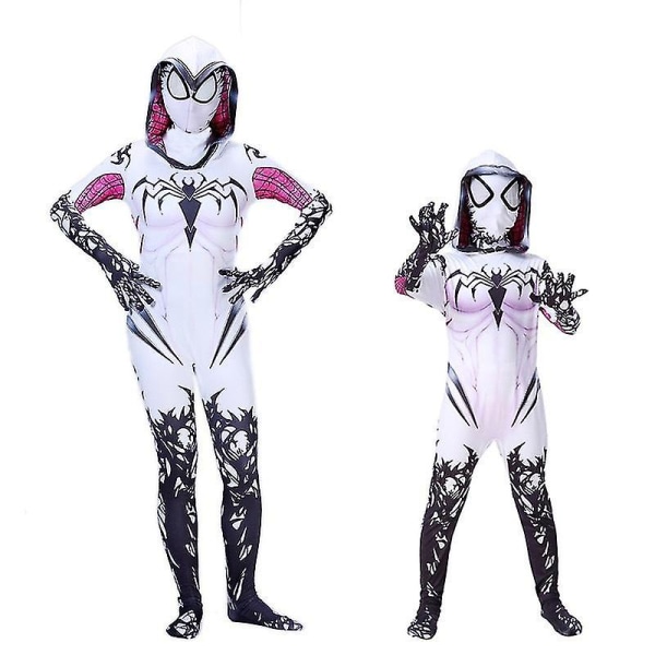 Venom Gwen Spiderman Jumpsuit Vuxen Barn Halloween Cosplay Kostymer 150 120