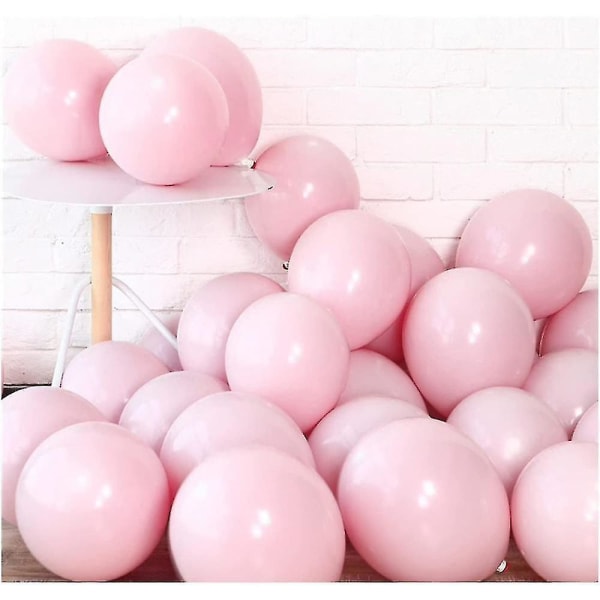 100 st 10 tum Macaron pastellballong för födelsedagsfest Bröllopsdekoration (rosa)
