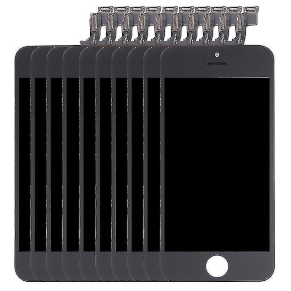 10 ST LCD-skärm och digitaliserare komplett för iPhone 5S (svart)