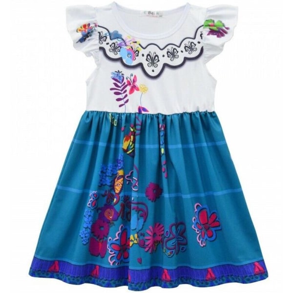 Flickor Encanto Mirabel Princess Kostym Cosplay Party Dress Up dress 130cm dress 110cm