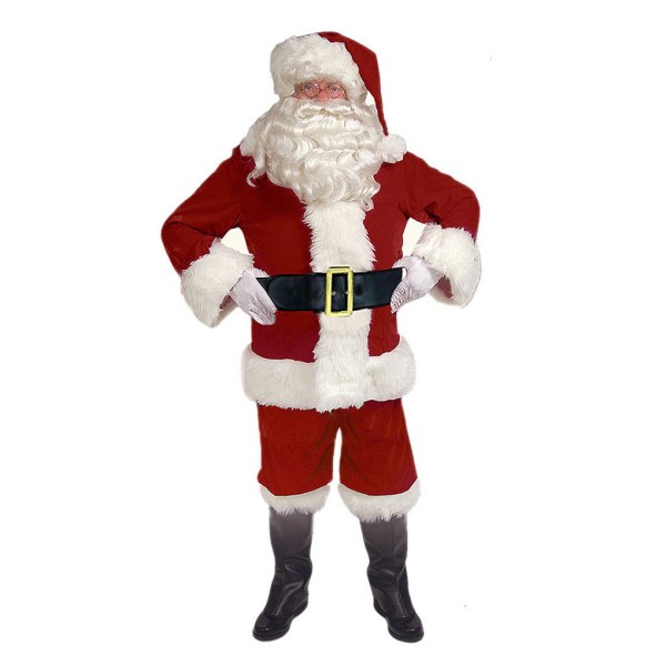 5/6 st Santa Claus Cosplay Kostym Julset Set 5 pcs XXXL 6 pcs XL