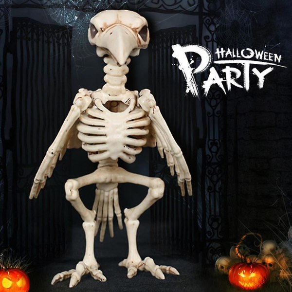 Skelett Raven Plast djurskelettben för skräck Halloween dekoration