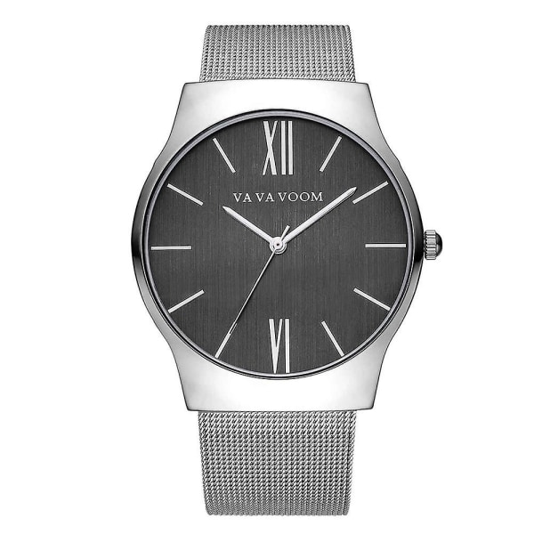 VA VA VOOM 8001 Män Business Quartz Watch Armband i rostfritt stål Stor Casual