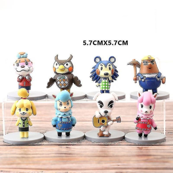8st Easter Animal Crossing Vänskapsföreningsdekorationer, Tårtbakningsdekorationsdockor._x