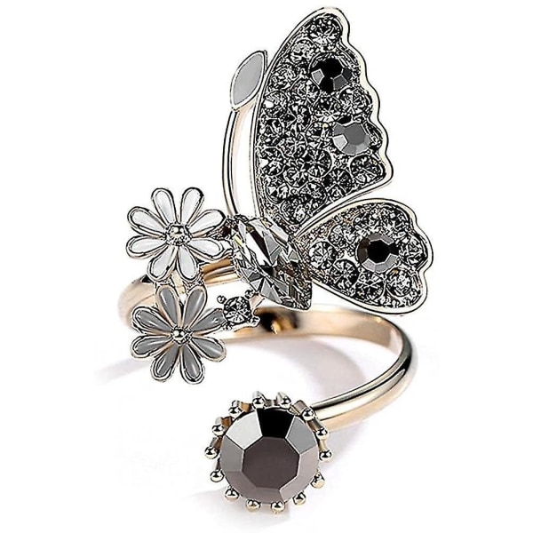Retro fjärilsformad öppen ring för kvinnor i gotisk stil, gåva för kvinnor, flickor