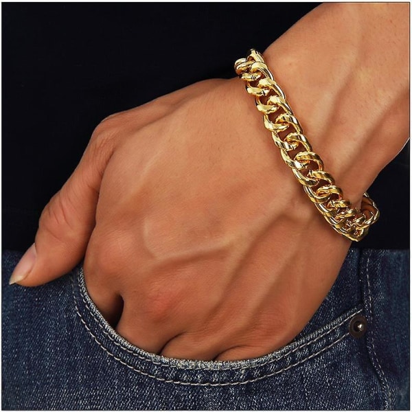 Trendigt rostfritt stål kedja armband mode män guld armband