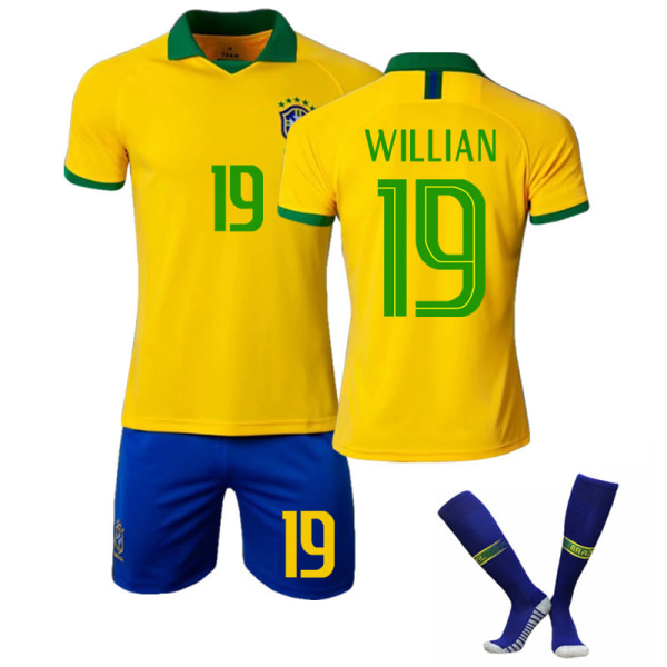 Barn/vuxen 20 America Cup Brasilien hemma/borta set NEYMAR JR-10 WILLIAN-19 16