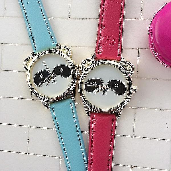 Mode Panda Unik Kvinnor Quartz Watch Läder Kvinnor Herr Watch