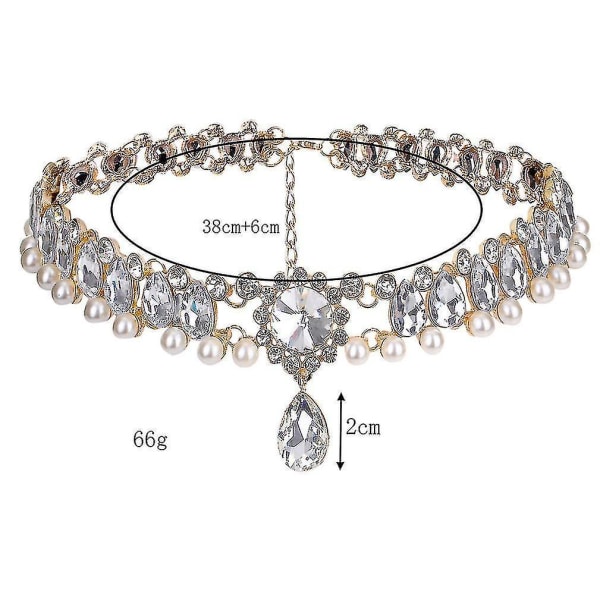 Kort kvinnor halsband legering diamant pärl hänge för utställning
