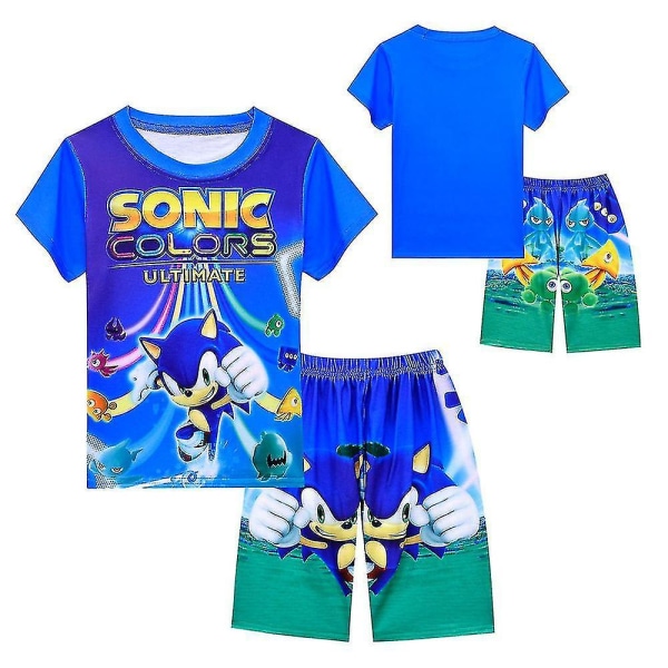 4-8 år Barn Pojkar Sonic kortärmade toppar Shorts Set