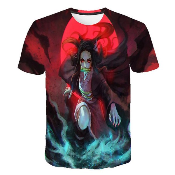 Anime Demon Slayer Kimetsu No Yaiba T-shirt Cosplay Sommar Kortärmad Barnkläder Tecknad Ghost Blade Grafisk T-shirt  120 -6T 5 120 5-6T 14 110 4-5T