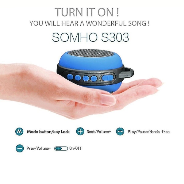Somho S303 Bluetooth högtalare Mini trådlös bärbar Bluetooth musikhögtalare