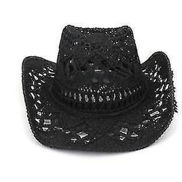 Unisex västerländsk cowboyhatt för fest/strand（svart）