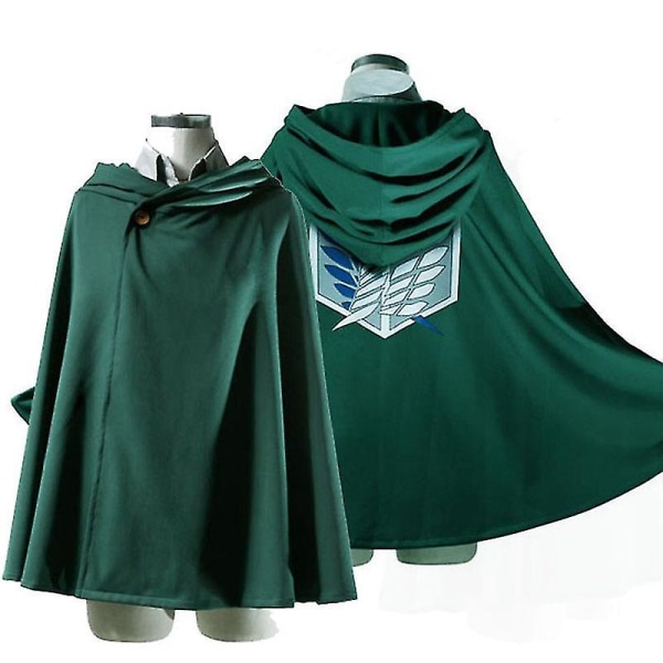 Anime Attack On Titan Levi Ackerman The Scouting Legion Wings Of Liberty Cosplay Green Black Cloak N 2pcs