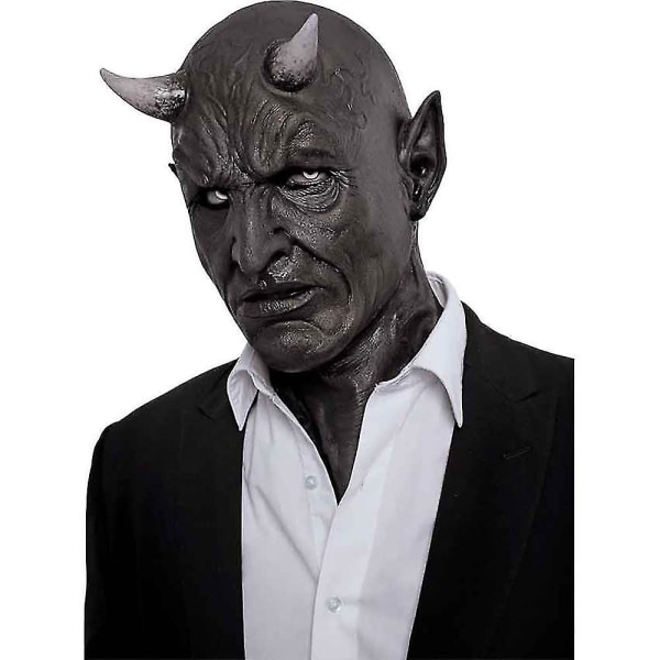 Cosplay Mephistopheles Mask Skräck Demon Horn Mask Devil Killer Latexhjälm Maskerad Carnival Hal