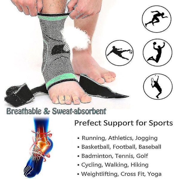 Sport Ankel Support Kompression Stickad Sock Plantar Smärtlindring