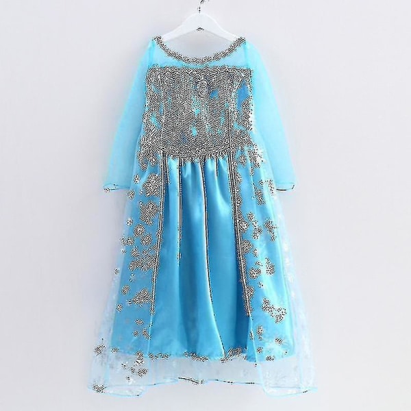 Barn Flickor Frozen Queen Elsa Princess Dress Kostym Party Fancy Dress_y