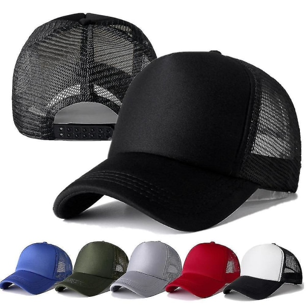 Cap i enfärgad mesh för män och kvinnor, justerbara Snapback-hattar (lila vit)