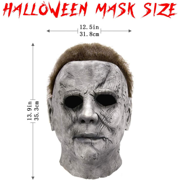 Halloween Michael Myers Mask Hemsk Skrämmande Cosplay Kostym