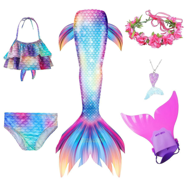 2022 Mermaid Tails för flickor Lilla sjöjungfrudräkt Barnflickaklänning En kostym för flickor Cosplay Ani