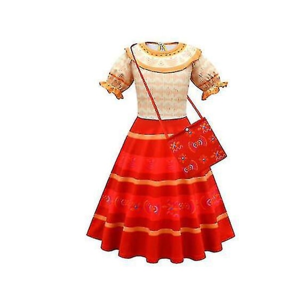 2022 New Charm Mirabell Madrid Animation Kostym Girls Princess Dress Halloween Carnival Costume L redorange bag