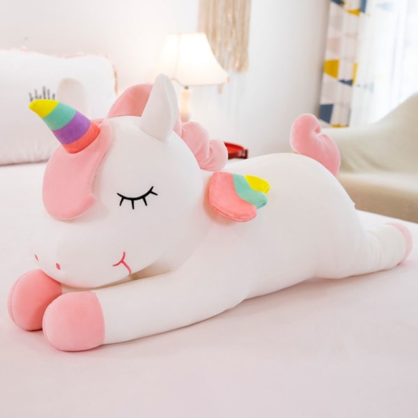 Unicorn Plyschleksak Unicorn Doll VIT 80CM white 80cm pink 80cm