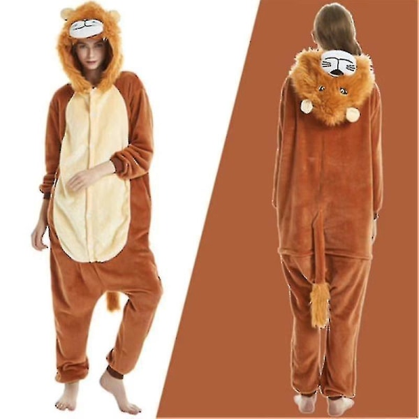 Unisex vuxen Kigurumi djurkaraktärskostym Bodysuit Pyjamas Fancy 1onesie1 Lion