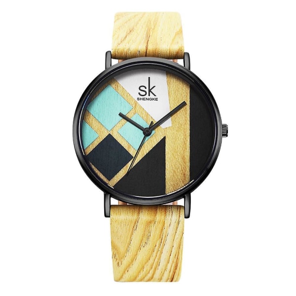 SK K0079 Kreativa kvinnor Klockor Casual Style Klänning Läderrem Quartz Watch