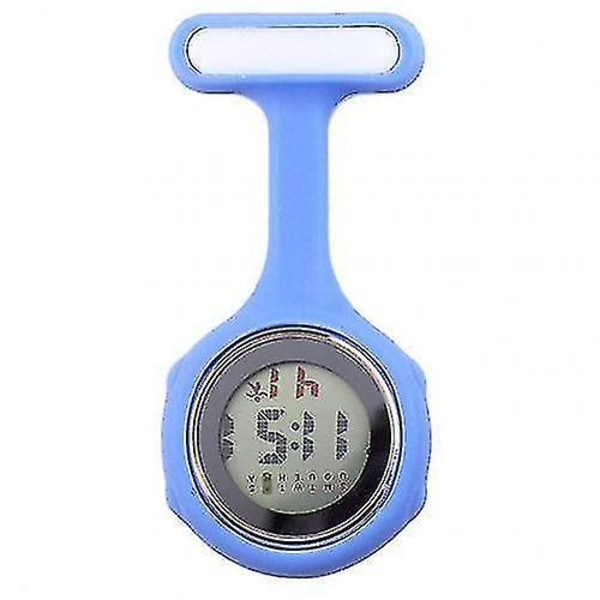 Digital display urtavla för damer Sjuksköterska Brosch Pin Häng elektrisk watch（lila röd）