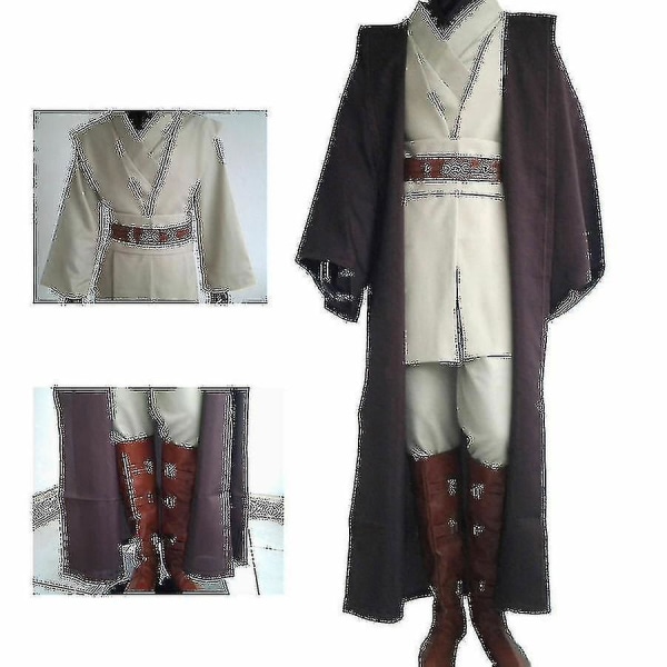 Star Wars Obi-wan Kenobi Jedi Knight Vuxen kostym mantel kostymer Halloween S coffee