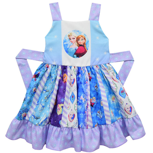 Frozen Elsa Kids Girls Princess Dress Suspender Cosplay Costume light blue 130cm light blue 130cm
